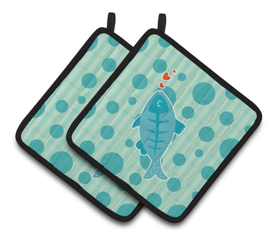 Polkadot Fish Pair of Pot Holders