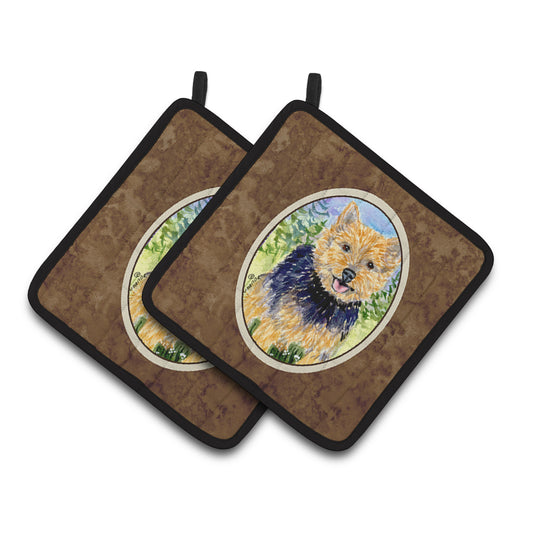Caroline's Treasures SS8894PTHD Norwich Terrier Pair of Pot Holders, 7.5HX7.5W, multicolor