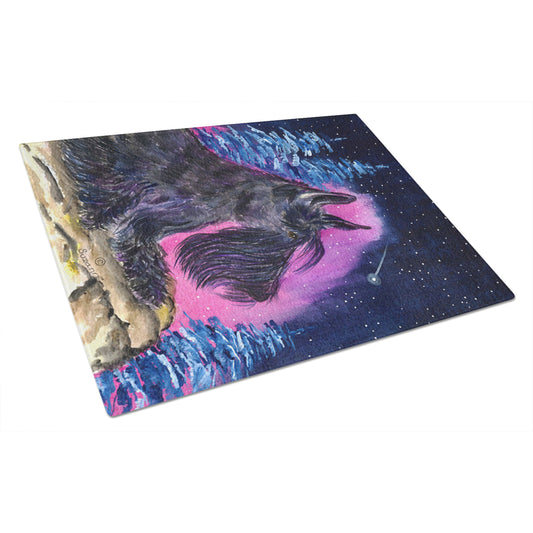 Caroline's Treasures Starry Night Scottish Terrier Glass Cutting Board Large