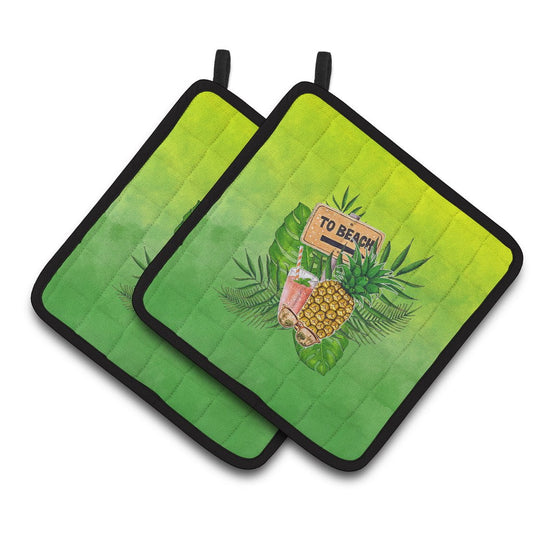Caroline's Treasures To the Beach Summer Pair of Pot Holders