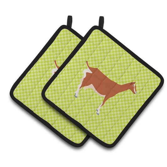 Caroline's Treasures Toggenburger Goat Green Pair of Pot Holders