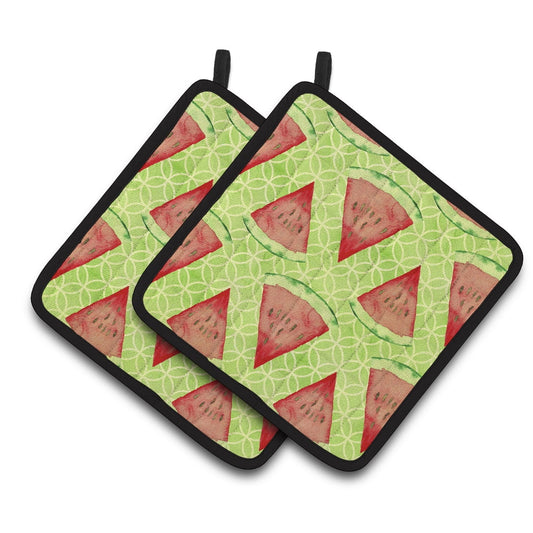 Caroline's Treasures Watercolor Watermelon Pair of Pot Holders