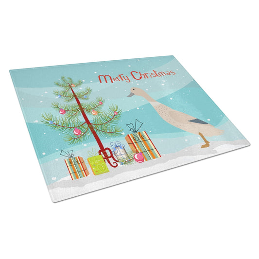 Caroline's Treasures West Harlequin Duck Christmas Glass Cutting Board Large