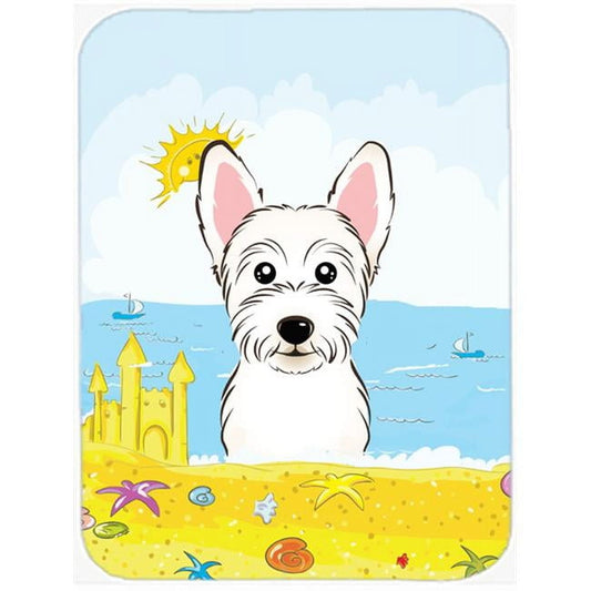 Caroline's Treasures Westie Summer Beach Glass Cutting Board Large
