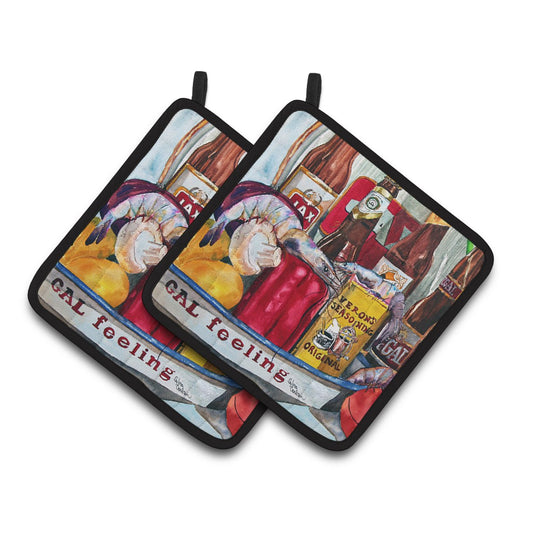 Carolines Treasures 1010PTHD Verons and New Orleans Beers Pair of Pot Holders , 7.5HX7.5W, multicolor