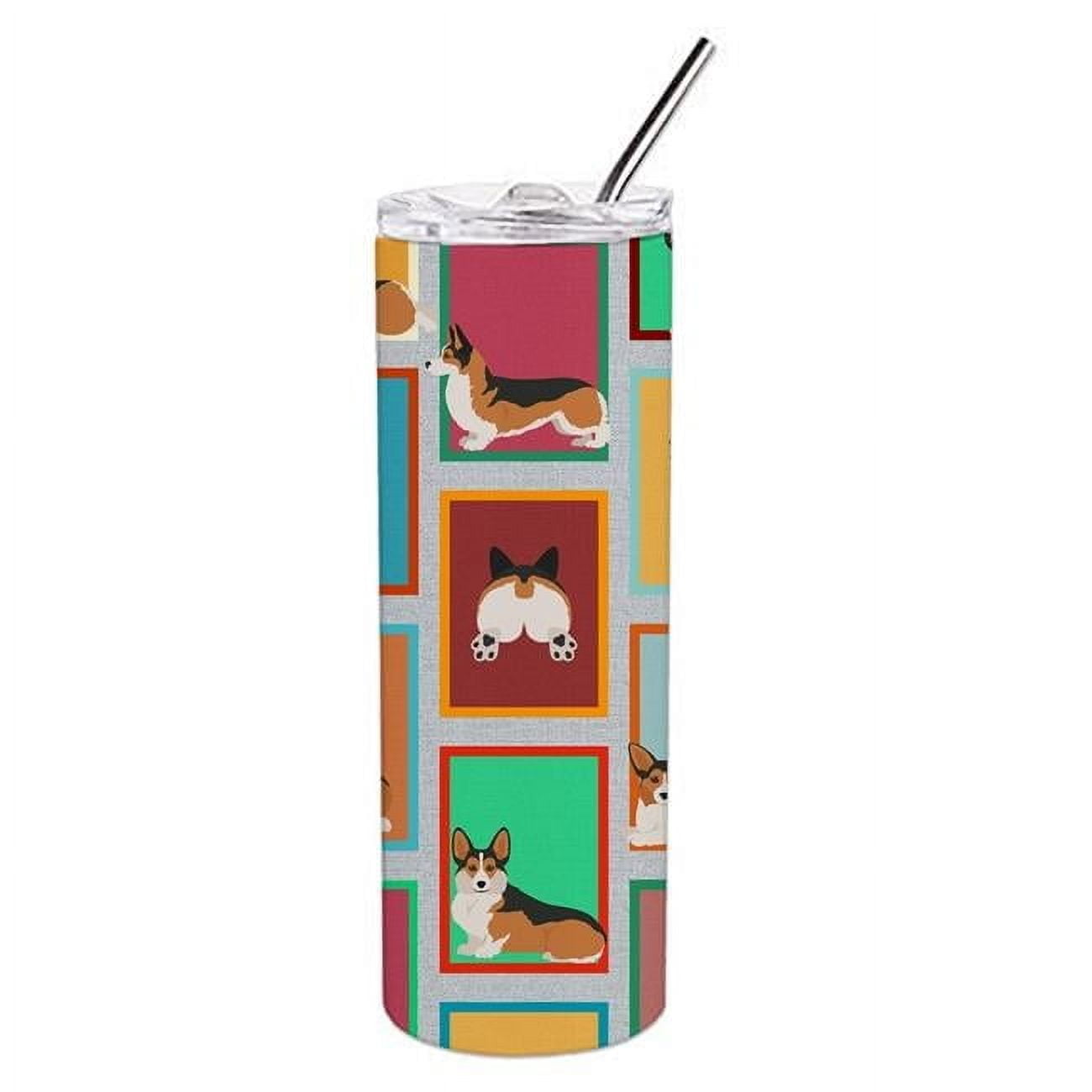 Carolines Treasures MLM1174TBL20 20 oz  Lots of Sable Pembroke Corgi Stainless Steel Skinny Tumbler