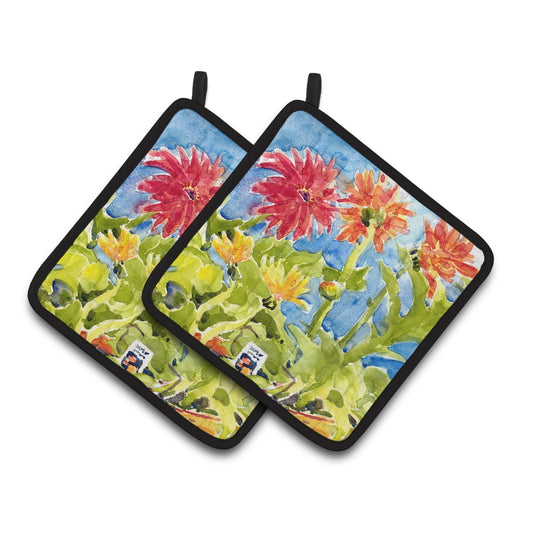 Carolines Treasures 6038PTHD Flower - Gerber Daisies Pair of Pot Holders , 7.5HX7.5W, multicolor