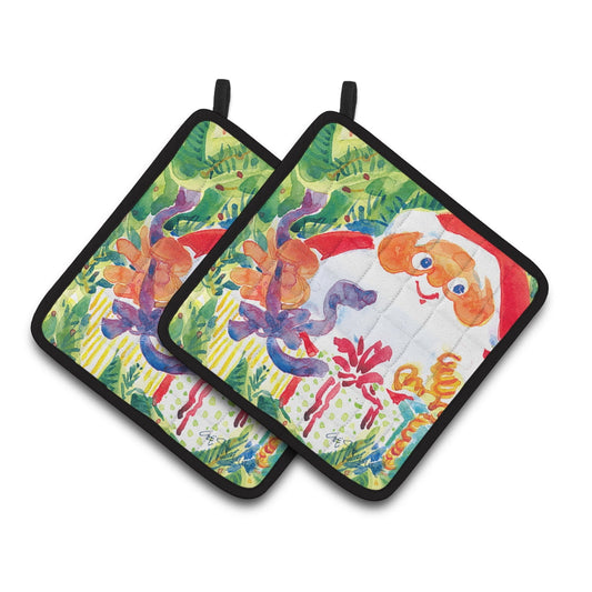 Carolines Treasures 6115PTHD Santa Claus Christmas Surprise Pair of Pot Holders , 7.5HX7.5W, multicolor