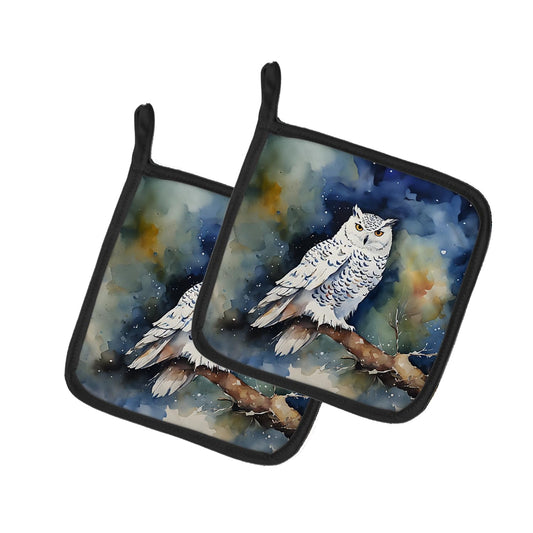 Carolines Treasures 7.5 x 7.5 in. Snowy Owl Pot Holders - Set of 2