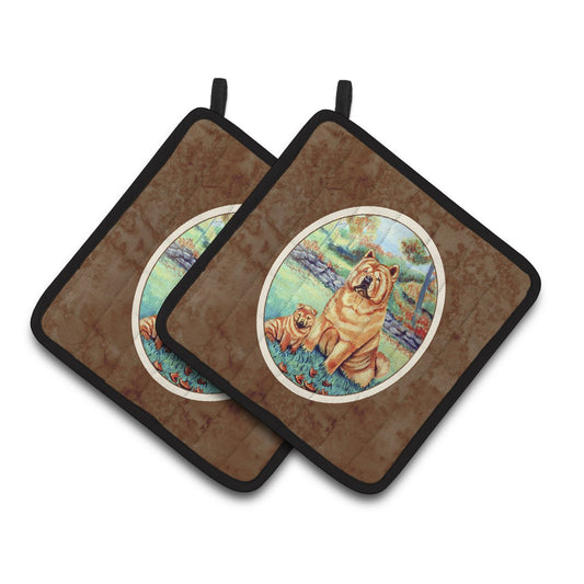 Carolines Treasures 7057PTHD Chow Chow Mommas Love Pair of Pot Holders , 7.5HX7.5W, multicolor