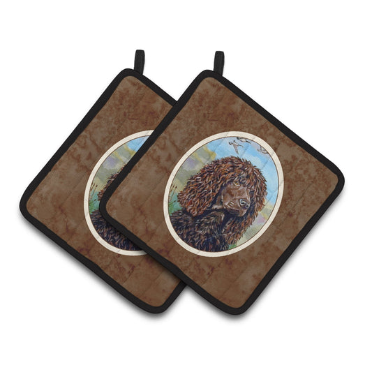 Irish Water Spaniel Pair of Pot Holders