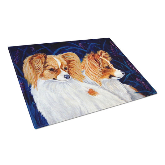 Carolines Treasures 7241LCB Papillon Tabla de Cortar de Vidrio Grande, 12 H x 16 W, multicolor