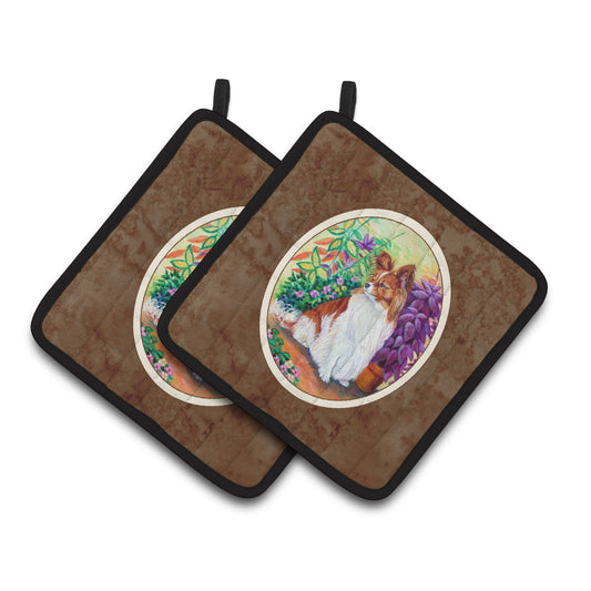 Carolines Treasures 7274PTHD Papillon Pair of Pot Holders  7.5HX7.5W multicolor