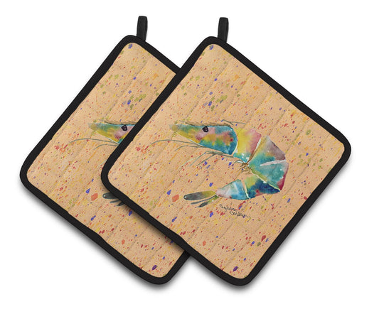 Carolines Treasures 8469PTHD Par de Portavasos de Camarones, 7,5hx7,5w, multicolor