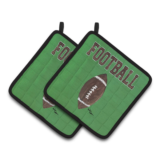 Carolines Treasures 8487PTHD Football Pair of Pot Holders, 7.5HX7.5W, multicolor