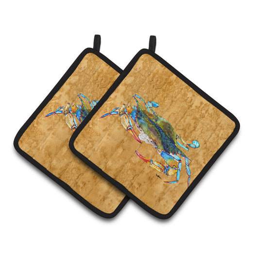 Carolines Treasures 8655PTHD Crab Pair of Pot Holders , 7.5HX7.5W, multicolor