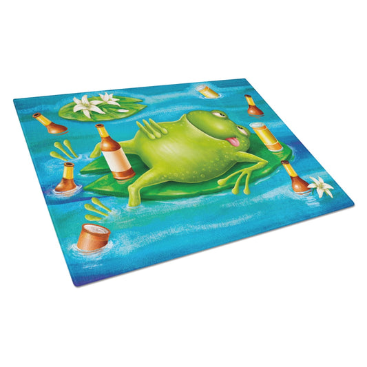 Carolines Treasures APH0093LCB Frog Drinking Beer Glass Cutting Board Large, 12H x 16W, multicolor