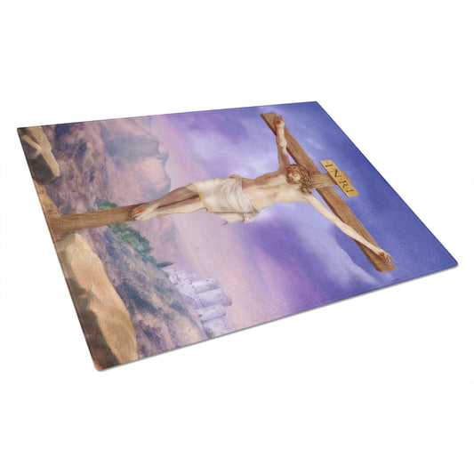 Easter Jesus Crucifixion Glass Cutting Board Large