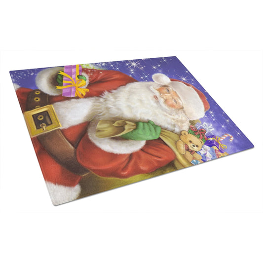 Carolines Treasures APH7595LCB Christmas Santa Claus Ready to Work Glass Cutting Board Large, 12H x 16W, multicolor
