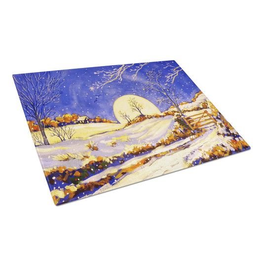 Winter Moonrise by Roy Avis Glass Cutting Board Large