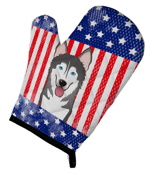 American Flag and Alaskan Malamute Oven Mitt