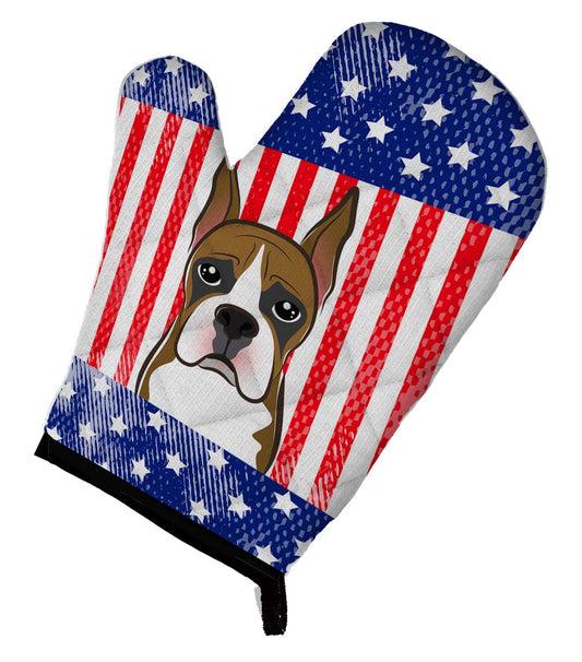 Carolines Treasures BB2153OVMT American Flag and Boxer Oven Mitt Large multicolor
