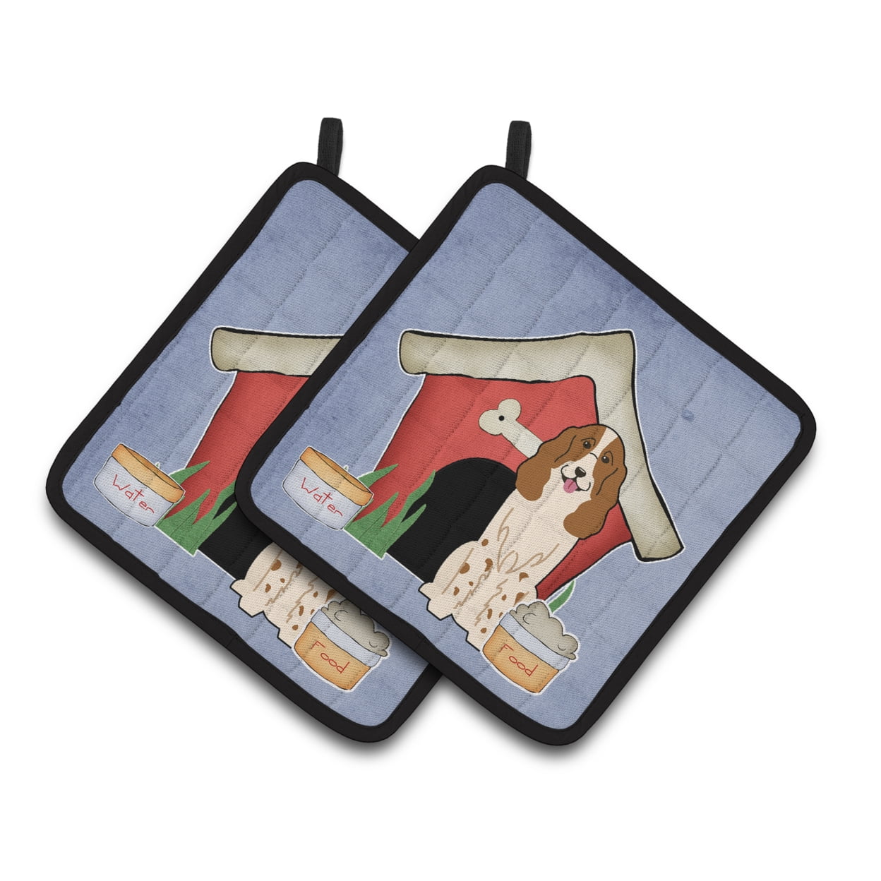 Carolines Treasures BB2785PTHD Dog House Collection Russian Spaniel Pair of Pot Holders , 7.5HX7.5W, multicolor