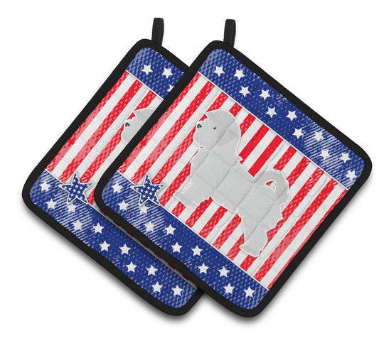 Carolines Treasures BB3336PTHD Patriotic Maltese Pair of Pot Holders , 7.5HX7.5W, multicolor