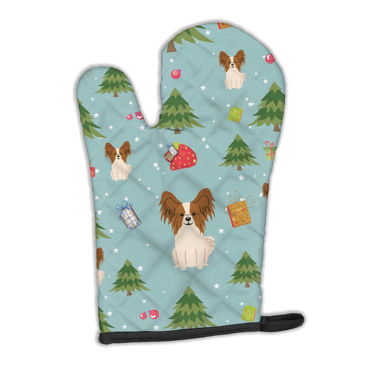 Carolines Treasures BB4738OVMT Christmas Papillon Red White Oven Mitt Large multicolor