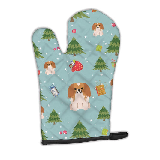 Christmas Pekingnese Red White Oven Mitt
