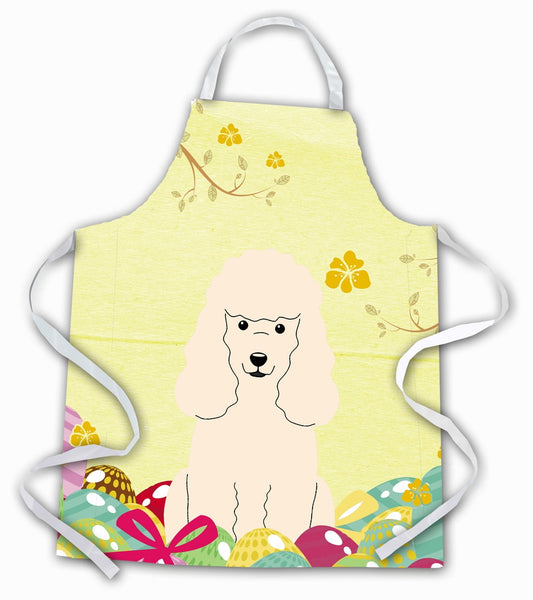 Carolines Treasures BB6070APRON Easter Eggs Poodle White Apron Large multicolor