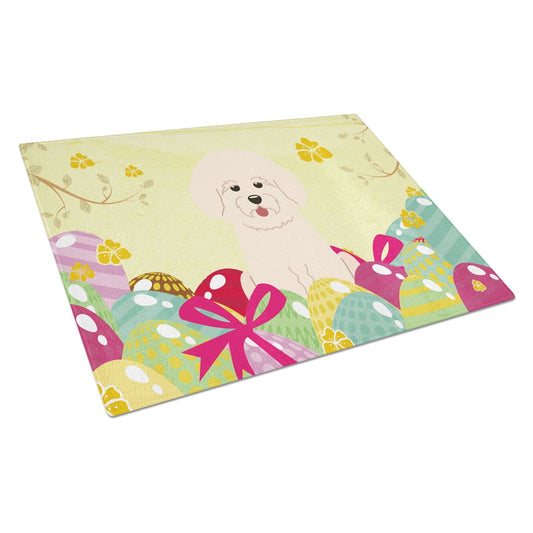 Carolines Treasures BB6075LCB Easter Eggs Bichon Frise Glass Cutting Board Large, 12H x 16W, multicolor