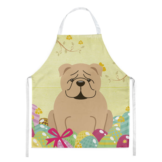 Carolines Treasures BB6124APRON Easter Eggs English Bulldog Fawn Apron Large multicolor