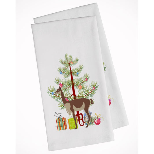 Carolines Treasures BB9284WTKT Vicugna or Vicuna Christmas White Kitchen Towel Set of 2 Dish Towels Teal 19 X 25"