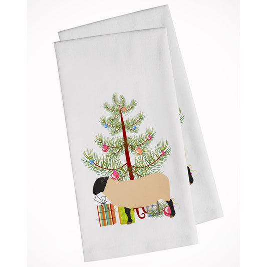 Carolines Treasures BB9339WTKT Suffolk Sheep Christmas White Kitchen Towel Set of 2 Dish Towels Teal 19 X 25" multicolor