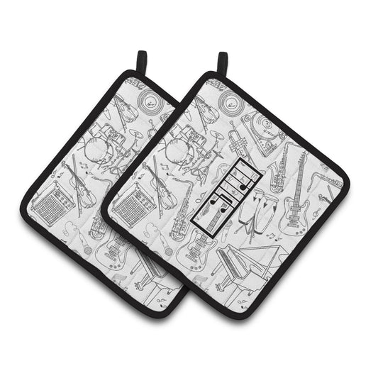 Carolines Treasures CJ2007-IPTHD Letter I Musical Note Letters Pair of Pot Holders, 7.5HX7.5W, multicolor