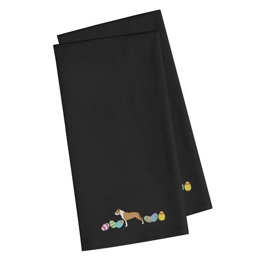 Carolines Treasures CK1691BKTWE Staffordshire Bull Terrier Easter Black Embroidered Kitchen Towel - Set of 2