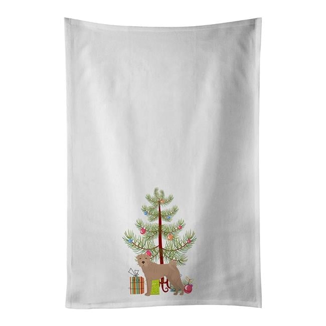 Carolines Treasures CK3485WTKT 28 x 19 in. Unisex Shar Pei Christmas Tree White Dish Towels Kitchen Towel - Set of 2
