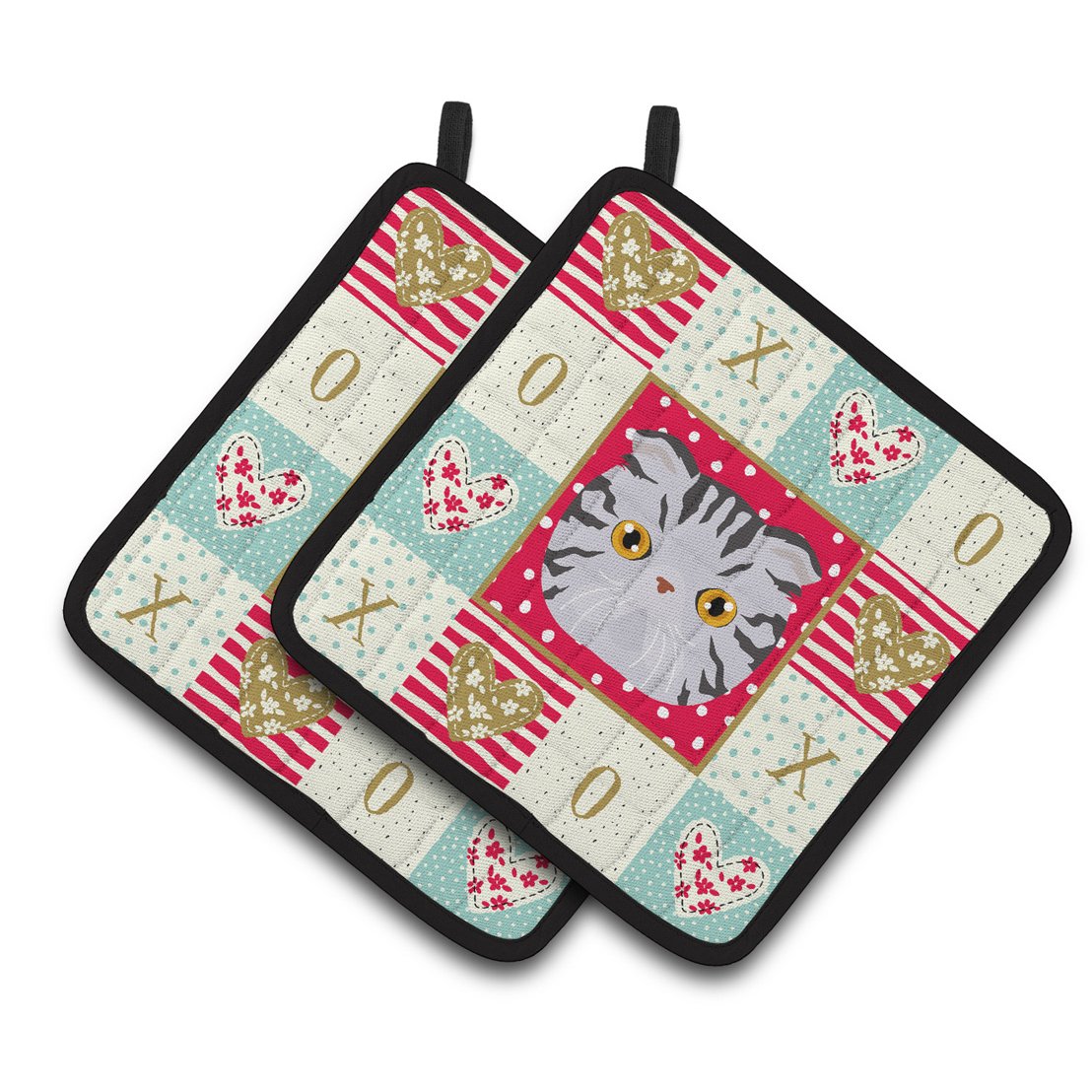Foldex Exotic Fold Cat Love Pair of Pot Holders