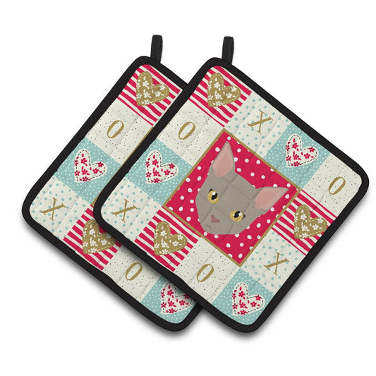 Malayan Cat Love Pair of Pot Holders