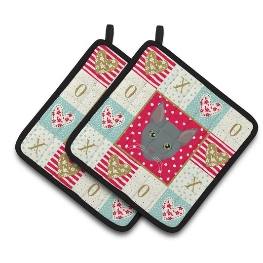 Raas Cat Love Pair of Pot Holders