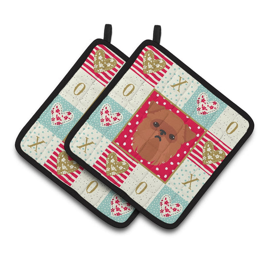 Brussels Griffon Love Pair of Pot Holders