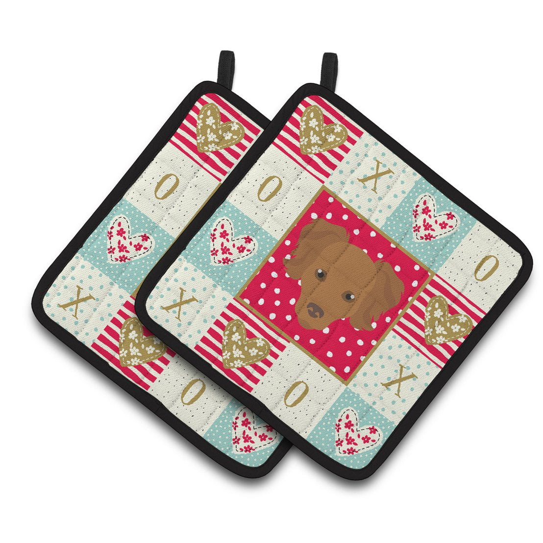 Carolines Treasures CK5226PTHD Persian Chihuahua Love Pair of Pot Holders 7.5HX7.5W multicolor