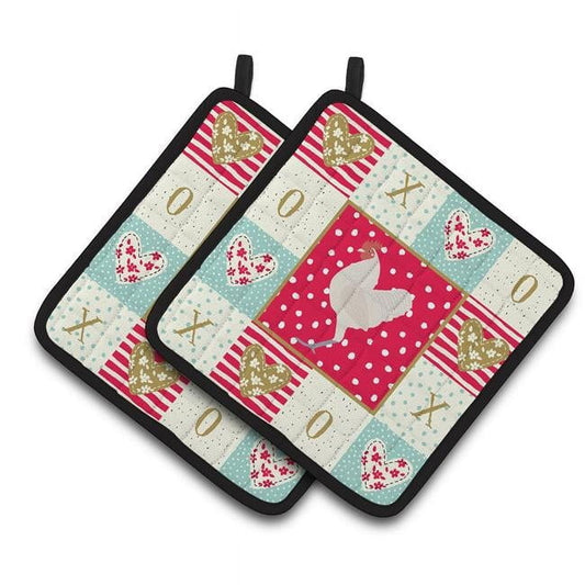 Carolines Treasures CK5264PTHD German Langshan Chicken Love Pair of Pot Holders, 7.5HX7.5W, multicolor