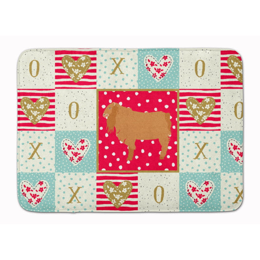 Carolines Treasures CK5312RUG American Lamancha Goat Love Machine Washable Memory Foam Mat Red 19 X 27" multicolor