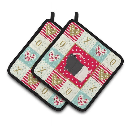 Carolines Treasures CK5314PTHD Welsh Black-Necked Goat Love Pair of Pot Holders, 7.5HX7.5W, multicolor