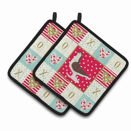 Carolines Treasures CK5370PTHD Large Pigeon Love Pair of Pot Holders, 7.5HX7.5W, multicolor