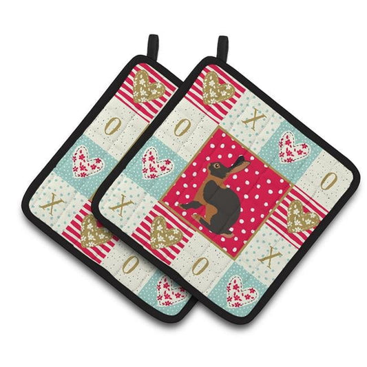 Carolines Treasures CK5390PTHD Tan Rabbit Love Pair of Pot Holders, 7.5HX7.5W, multicolor