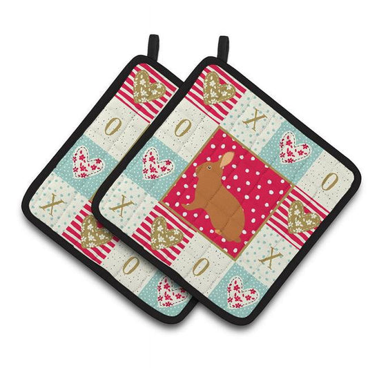 Rex Rabbit Love Pair of Pot Holders