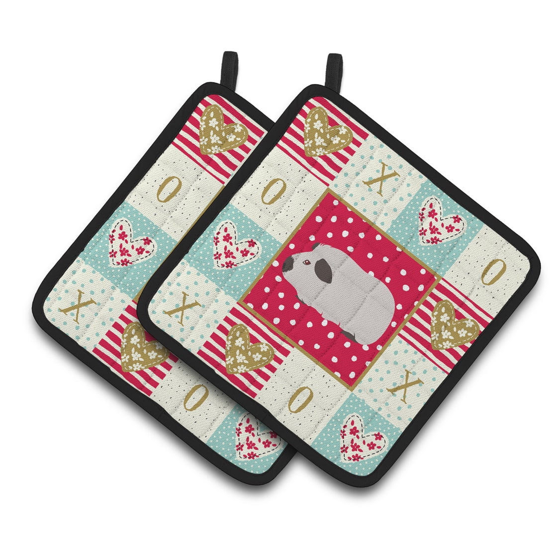 Himalayan Guinea Pig Love Pair of Pot Holders